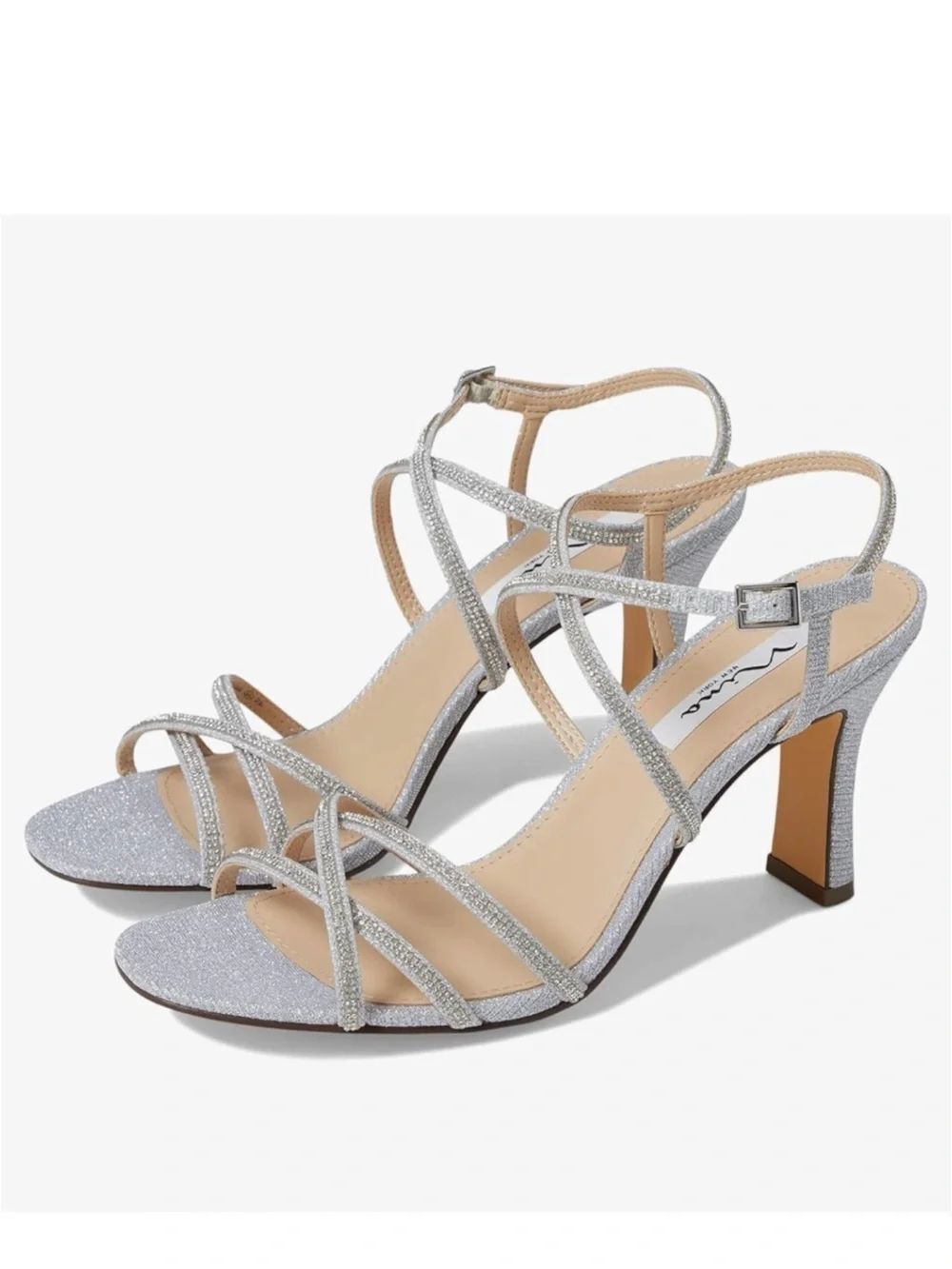 Nina Anna Crystal Embellished Strappy Sandal Size 8.5